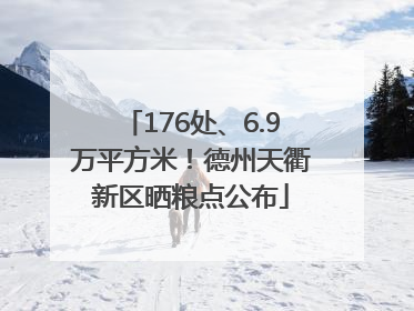 176处、6.9万平方米！德州天衢新区晒粮点公布